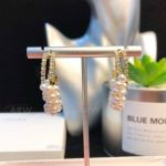 AAA Replica Celine Diamond Pave Pearls Earrings